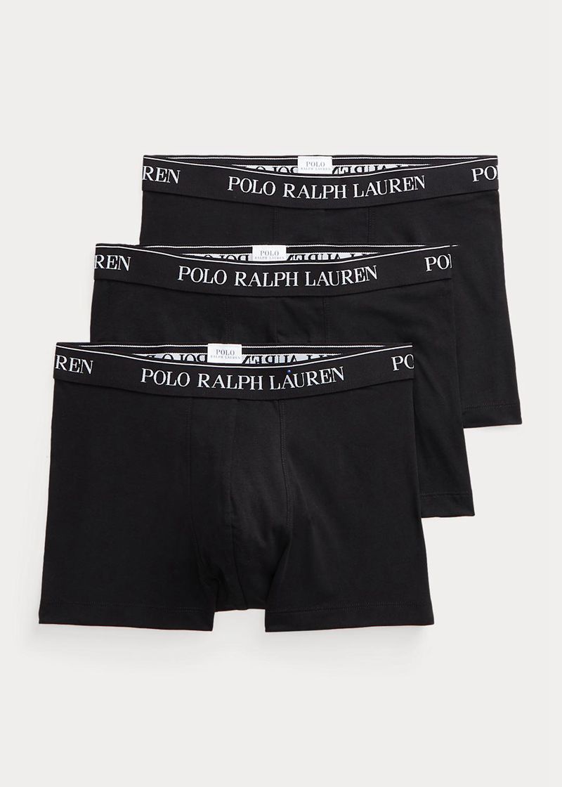 Calzoncillos Polo Ralph Lauren Hombre Stretch Cotton Trunk 3-Pack Chile Negras UXITA-9786